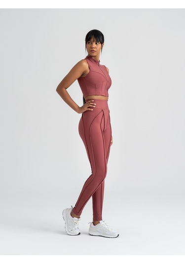 Dikişle Modellenmiş Spor Tayt Rose
