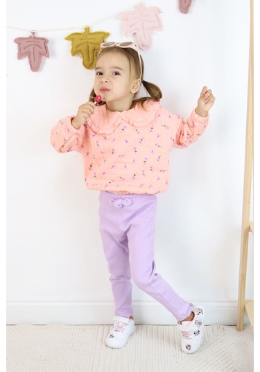 Harika Kids Kız Çocuk Orta Kalınlıkta Taytlı Takım Pembe