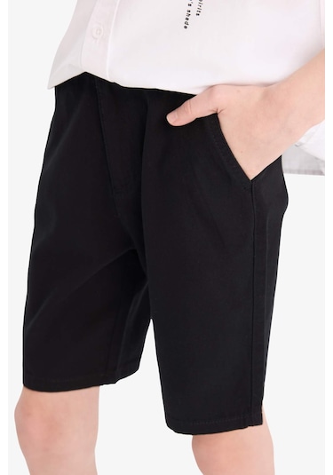 DeFacto Erkek Çocuk Cepli Basic Düz Gabardin Şort C2955A825SMBK27