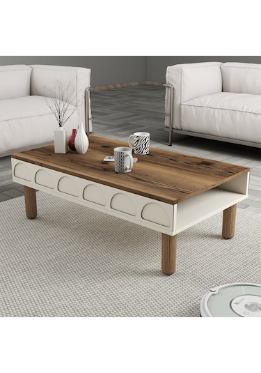 Bohem Orta Sehpa - Krem Krem