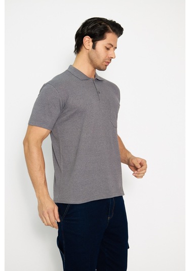 Orange Safety Koyu Gri Kısa Kol Polo Yaka T-shirt