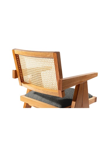 Luna Pergel Hazeranlı Model Hasırlı Natural Ahşap Sandalye Natural - Antrasit