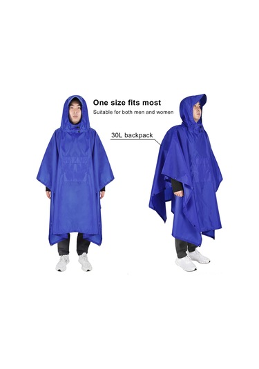 Geeksen Hafif Su Geçirmez Yağmurluk - Geniş Kenarlıklı, Cep Ve Taşıma Çantası İle Mavi