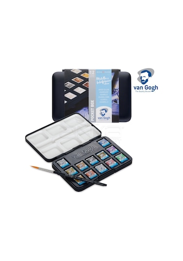 Van Gogh Taş Tablet Sulu Boya Watercolour 12 Li Set Metalik Renk