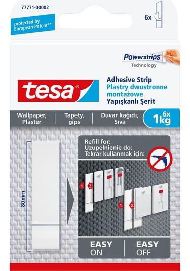 Yapışkan Şerit Yedek Bantlar, İz Bırakmadan Sökülebilir, Duvar Ve Duvar Kağıdı İçin, 1kg X 6 Adet