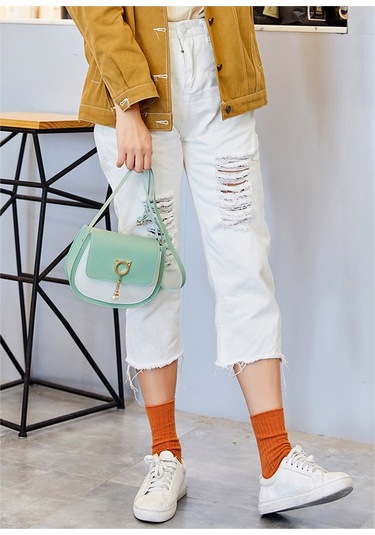 Jzcat Renk Bloklu Kadın Kemer Çantası - Yeşil