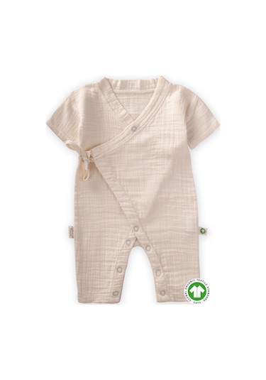 Cigit Organic Kruvaze Müslin Tulum 0-9 Ay Naturel Beyaz
