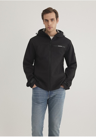 Mavi - Kapüşonlu Siyah Ceket 0110357-900 Siyah