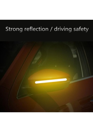 Sarı 2 Adet Araba Reflektör Yansıtıcı Etiket Dikiz Aynası Araç Kamyon Şerit Bant