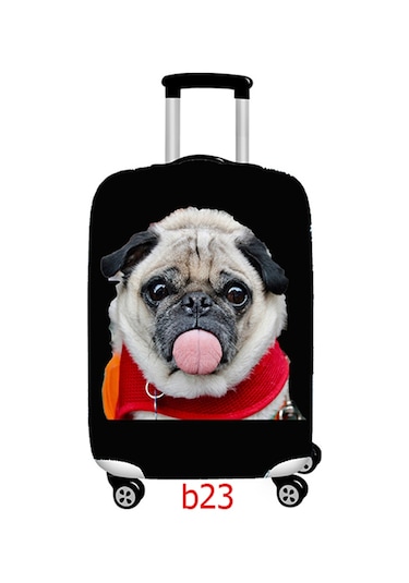 Smart Travel Valiz Koruyucu Kılıfı Orta Boy Köpek Desenli Çok Renkli