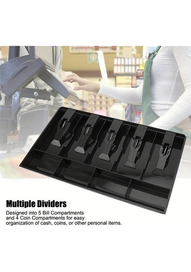 Oldfriend 5 Banknot 4 Bozukluk Bölmeli Nakit Para Çekmecesi Yerleştirme Tepsisi Siyah