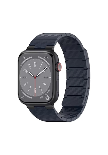Apple Watch Uyumlu  45mm Carbon Steel Kordon - Lacivert