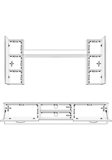 Decoraktiv Eko 5db Mdf Dvd Tv Ünitesi Tv Sehpası Beyaz