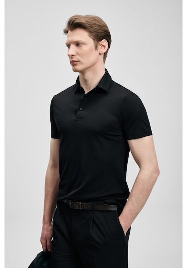Lufian Jaxon Hi- Tech Performance Dikişsiz Polo Tişört Siyah 111040241100100