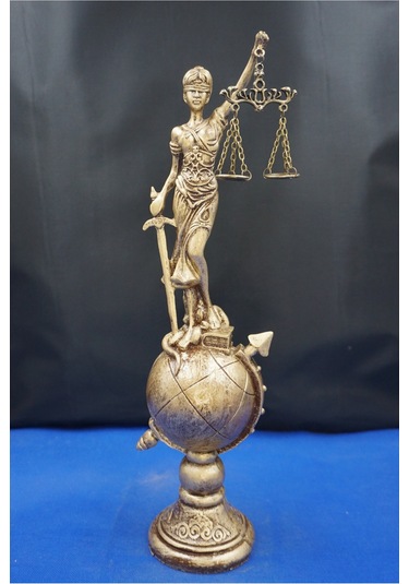 Themis Adalet Terazisi Heykeli 35 Cm Dekoratif Ev & Ofis Biblosu Altın