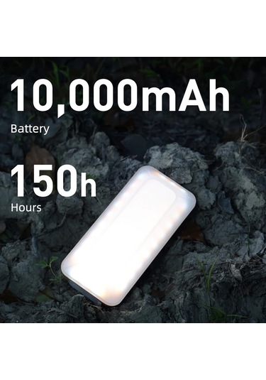 Xuweiwei Rhe Haki 10000mah Taşınabilir Şarjlı Kamp Işığı Usb Hızlı Şarj Su Geçirmez 6 Modlu Çadır Işığı Kanca Manyetik Taban Dış Mekan Araba Tamiri Yürüyüş Rhe Haki