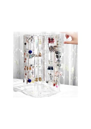 Takı Düzenleyici Organizer 360 Dönebilen Toka Küpe Düzenleme Standı Şeffaf