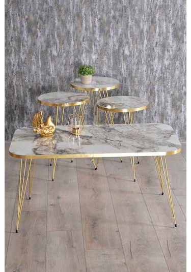 Goldfalez KR Set Zigon Sehpa Ve Orta Sehpa