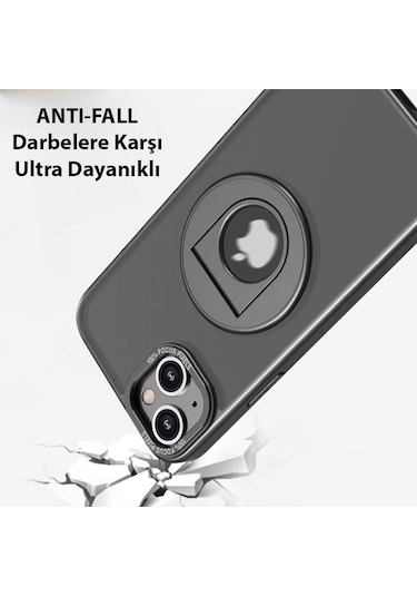 Zhltools Apple Uyumlu iPhone 14 Plus İçin Magsafe Yüzük Standlı Manyetik Silikon Kılıf