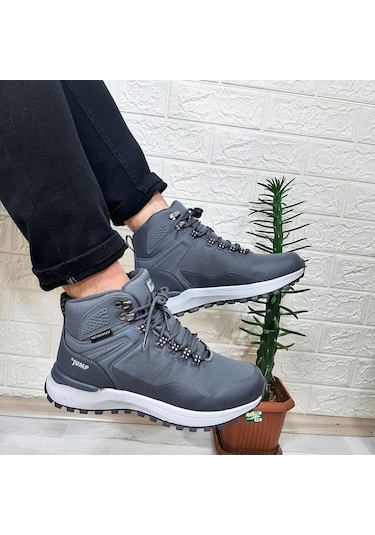 Jump 29652 Gri Renk Waterproof Kaymaz Rahat Erkek Bot 001