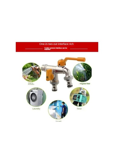 Bosphorusboutique02 Çift Su Musluk Adaptörü 1/2 1, Duvara Monte Pirinç Musluk, Bahçe Ve Ev Kullanımı 1