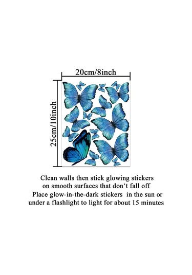Pvc Duvar Sticker Işıklı Kelebek Duvar Sticker Yeşil