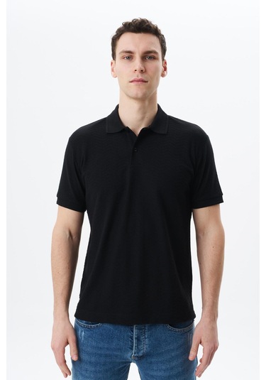 Arma Erkek Basic Regular Fit Jakarlı Süprem Polo Yaka Tişört Y29374356402 Siyah