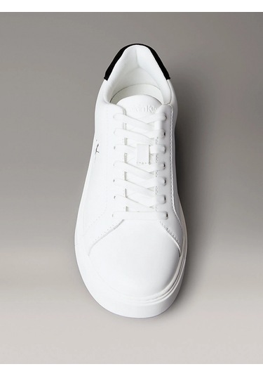 Calvin Klein Jeans Klasik Düz Tabanlı Bağcıklı Deri Erkek Beyaz Sneaker Ym0ym01435-01w Beyaz