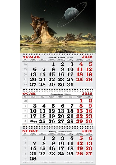 2026 Yılı Gemici Takvimi-alevilik -uzaydan Saturn
