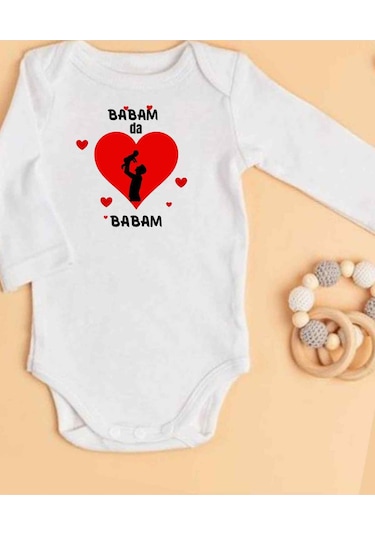 Lupi İsimli Zıbın Yazılı Bebek Zıbın Kum-açık Kahve Beyaz