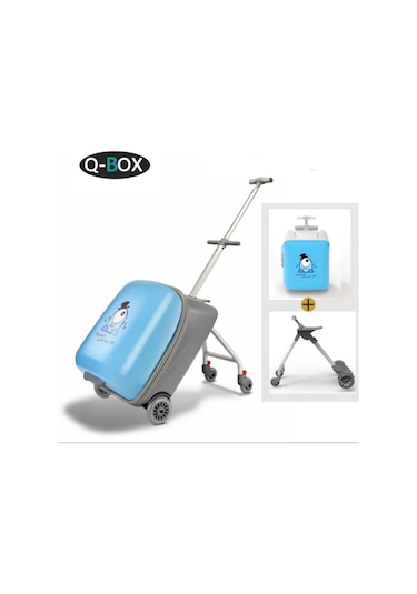 Heybee Luggages Heybee Sevimli Canavar Oturulabilir Mavi Çocuk Valiz Diğer