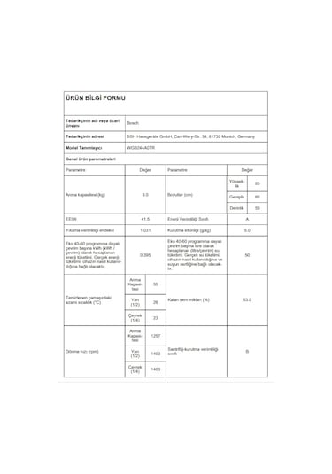 Bosch WGB244A0TR 1400 Devir 9 KG Çamaşır Makinesi