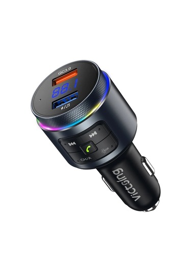 Honeybeeshop Standart V5 0 Fm Kablosuz Verici Araba Qc3 0 Led Aydınlatmalı Eller Serbest Araba Kiti Müzik Çalar