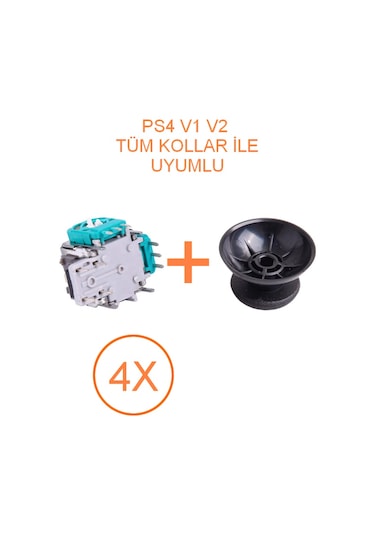 4 Adet Ps4 Analog Motoru + Topuz Başlık Set