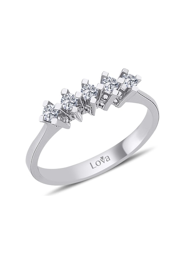 Lova G Renk 0,25 Karat Pırlanta Beştaş Yüzük - 1070086