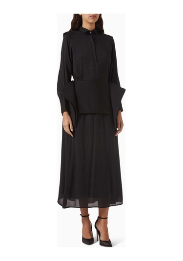 Eegen Studio Ophelia Kemerli Elbise - Crinkle Chiffon Crepe İle Şık Ve Rahat Seçenekler Siyah