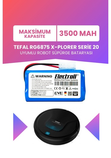 Tefal Rg6875 X-plorer Serie 20 Uyumlu Batarya 3500mah Pil