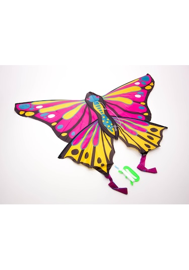 Tek İpli Uçurtma Çocuk Statik Uçurtmauçurtma 127 X 66 Cm Kelebek Pembe / Sarı Orao Meridyendukkan