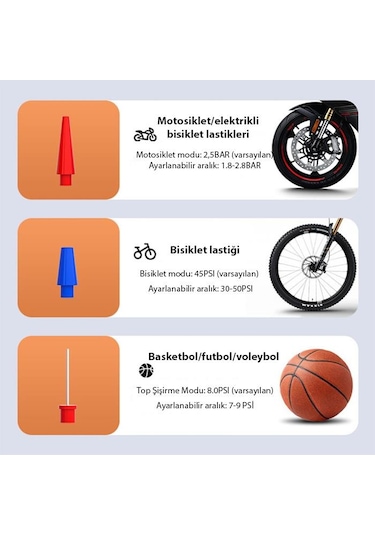 Coofbe 120w Dc 12v Akıllı Çip Korumalı Kablolu Led Ekran Araç Lastik Pompa Kompresör Lastik Şişirme