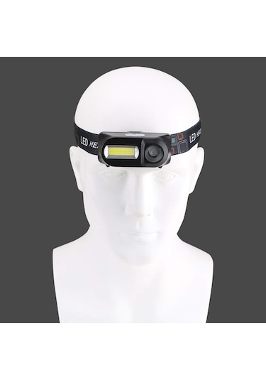 Triline Usb Mini Cob Kafa Feneri Su Geçirmez Şarjlı Siyah