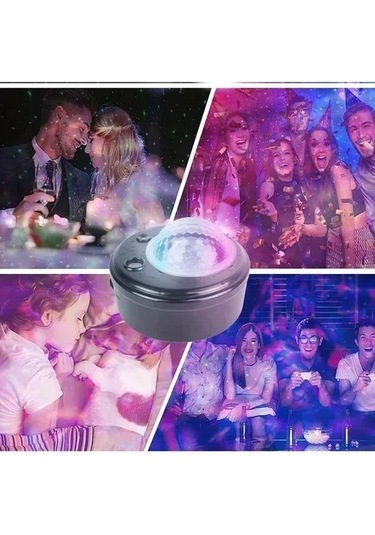 Maiyame Kara Kasa Akrilik Perde 10 Gezegenli Evren, Yıldız, Galaksi, Dünya Işıklı Projeksiyon Lambası