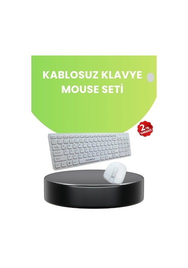 Ergonomik Kablosuz Klavye Mouse Takımı - Tam Boy, Sessiz Güvenilir