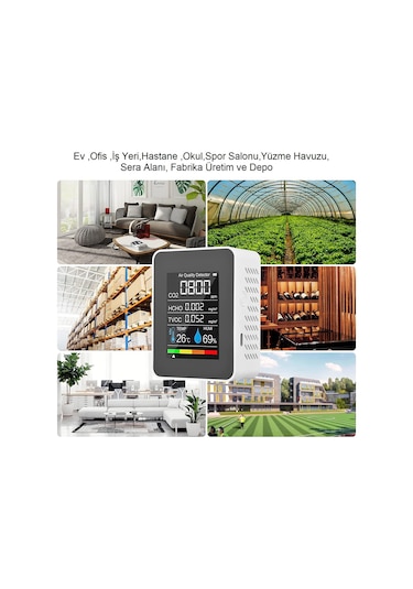 Triline Dijital 5in1 Hava Dedektörü Hava Kalite Ölçüm Cihazı