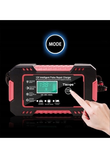 Novahub Trading Şarj Pil Motosiklet Kırmızı Cihazı Araba Akıllı 6a 12v - Em