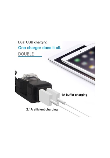 9 - 90v Araç Şarj Cihazı, Çift Usb Su Geçirmez Anahtarlı