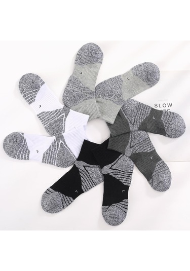 Açık Gri Erkekler 3 Çift Atletik Pamuk Çorap Açık Spor Rahat Ekip Çorap Yürüyüş Trekking Yürüyüş İçin Açık Gri