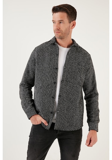 Buratti Desenli Cepli Regular Fit Uzun Kollu Kışlık Erkek Gömlek Cf24W127187 Siyah Buratti Desenli Cepli Regular Fit Uzun Kollu Kışlık Erkek Gömlek Cf24W127187 Siyah