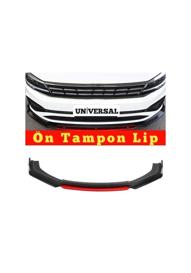 Opel İle Uyumlu Vectra 2002-2008 Ön Lip 4 Parça Kırmızı Tampon Eki