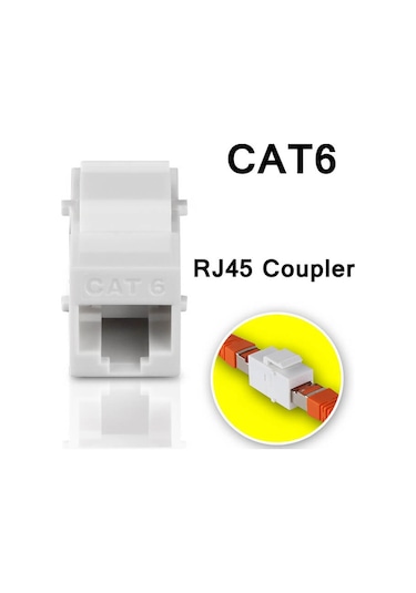 RJ45 Cat6 Konnektör Keystone Jack Dişi Dişi Ara Uzatma - 100 Adet
