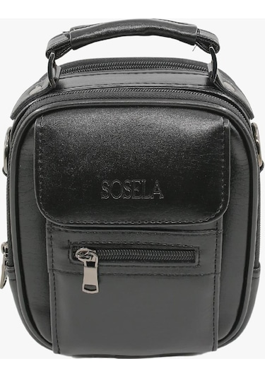 Sosela 45-3018 Siyah Küçük Boy Erkek El Çantası - Sıyah Siyah